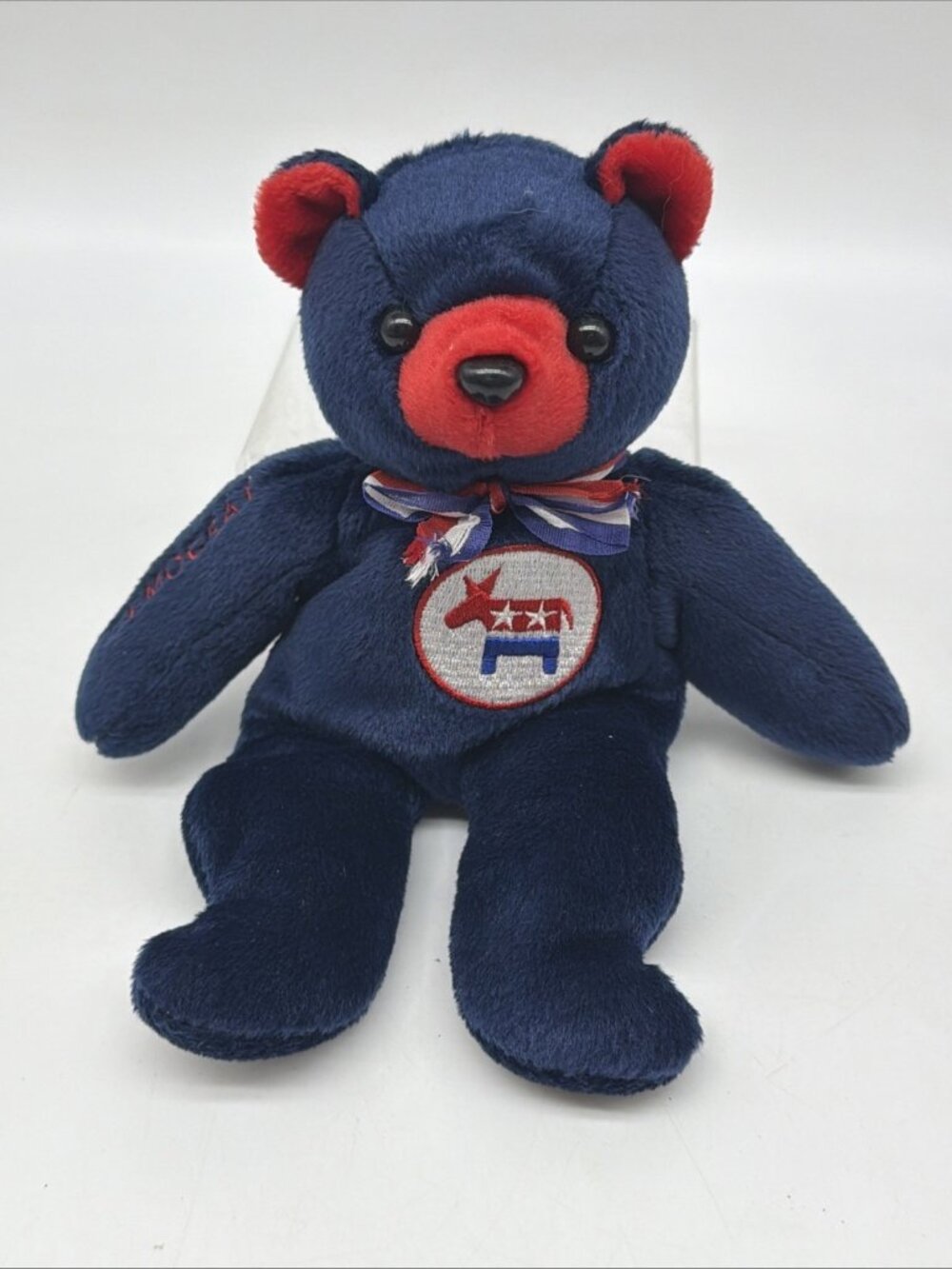 Democrat Teddy Bear Spell Out Donkey Emblem Blue Red  8” Political Party USA